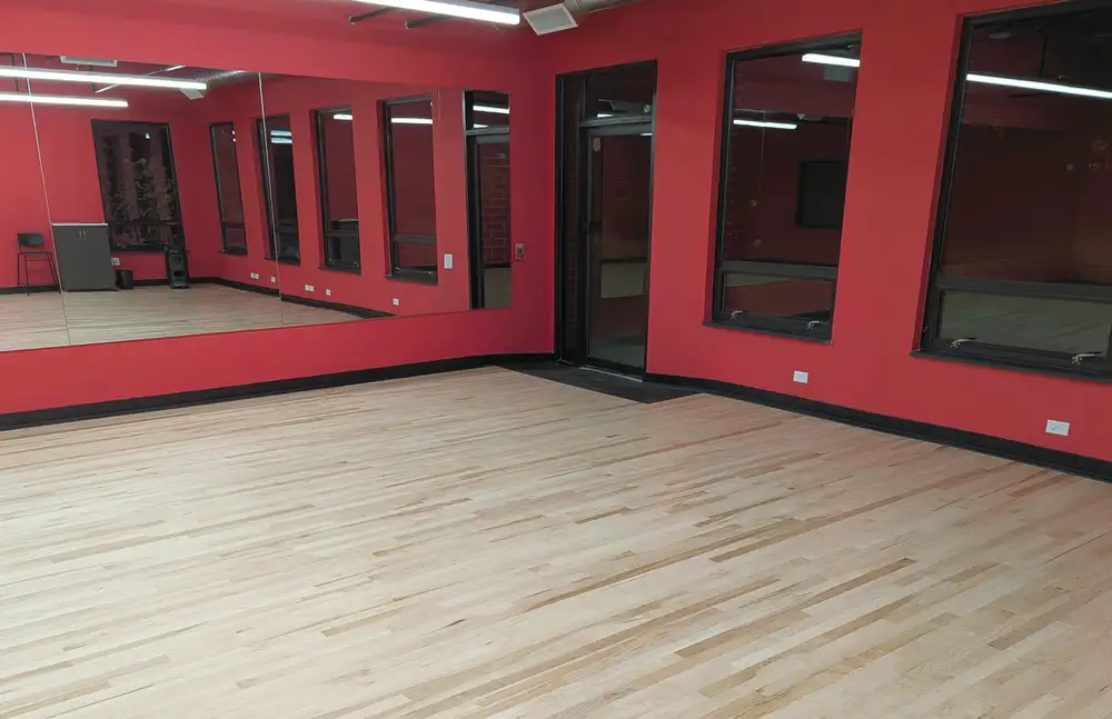 Sport Cove Base wall trim installed in a dance studio