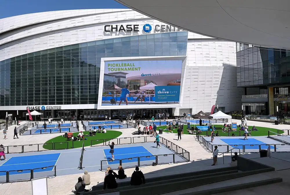 SportGrain Plus flooring installed at Chase Center