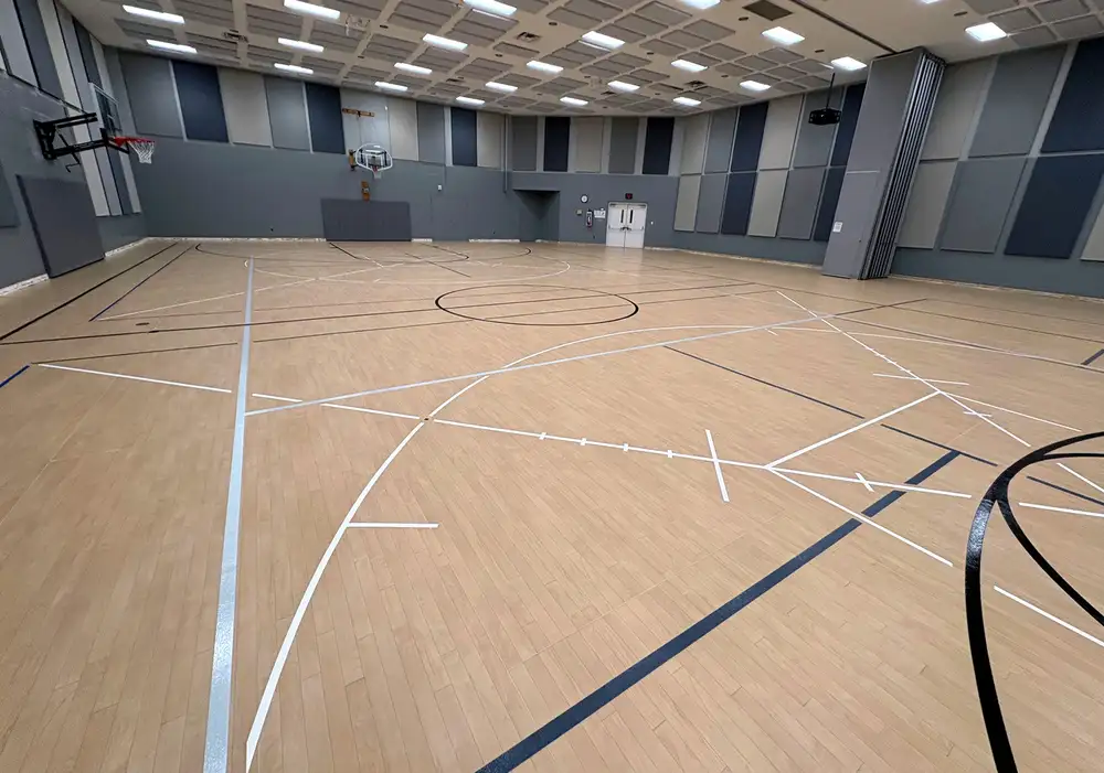 SportGrain Plus gymnasium interior with multi-sport court lines